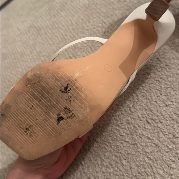 Elegant Cream Women's Heeled Sandals - Picture 3 of 5